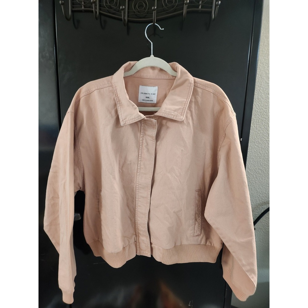 Celebrity Pink Bomber Style Jacket‎ XXXL Pink